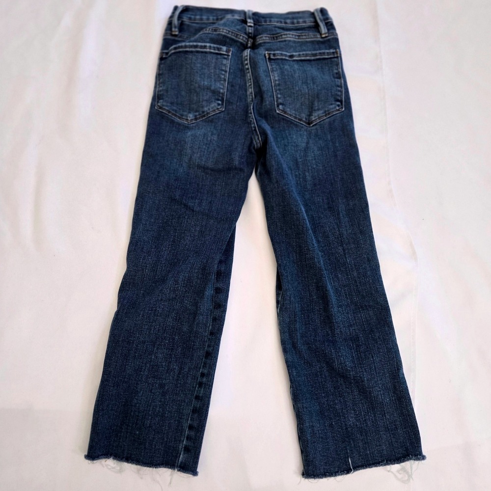 FRAME Le Sylvie Crop Jeans Womens Size 25 Blue Denim Distressed Hem 25x21 Chic - Picture 2 of 13